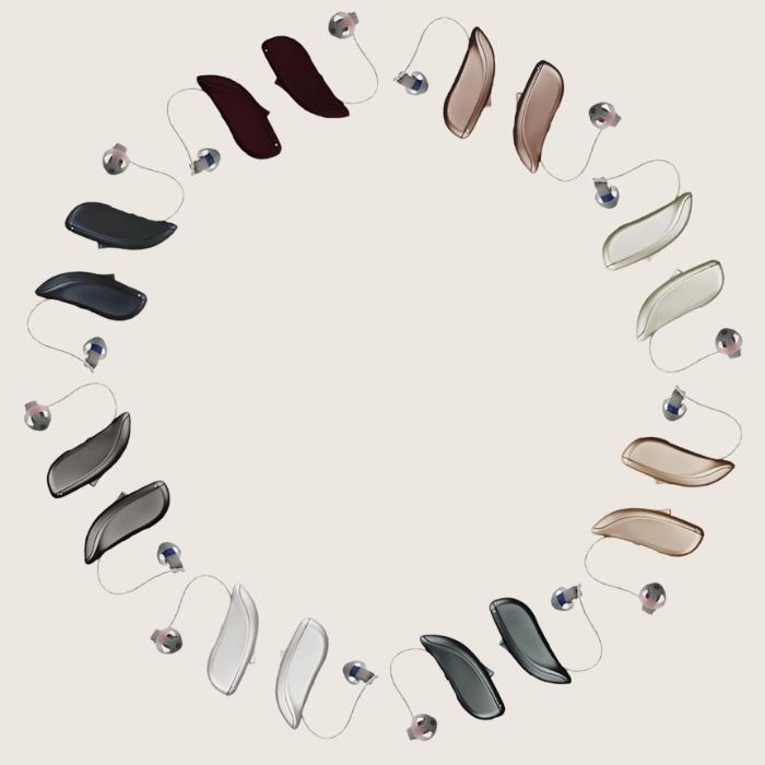 Jabra Enhance Select hearing aids in several colors