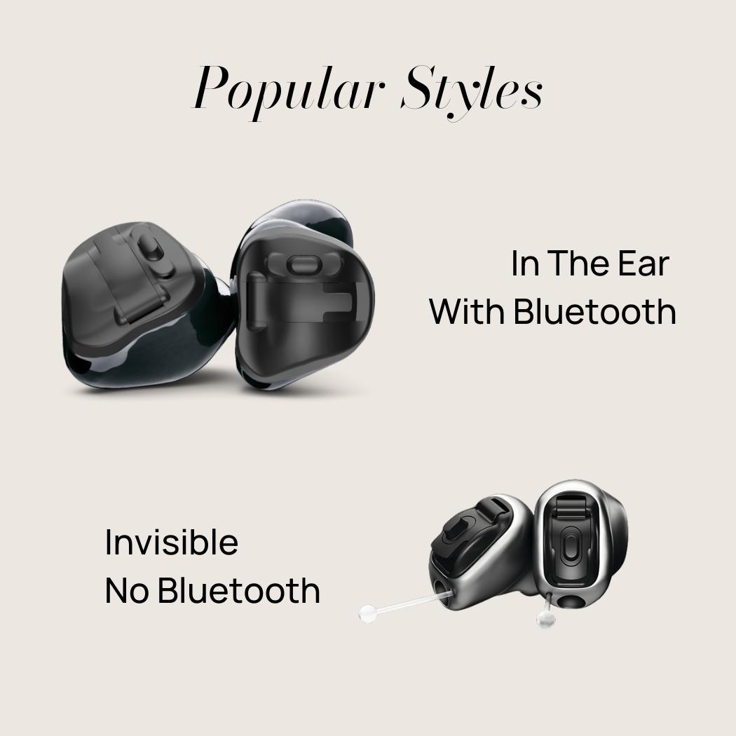 image of the two popular sizes of Phonak custom hearing aids