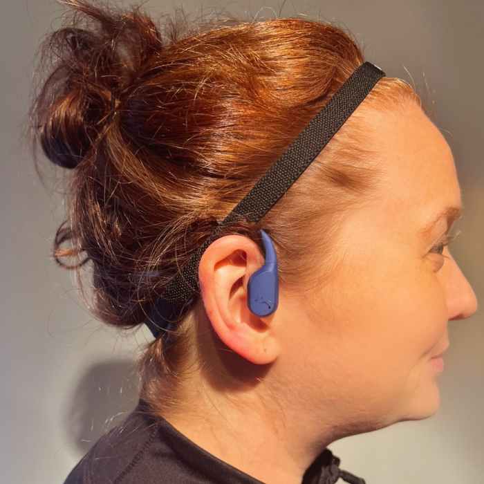 Audiologist testing Bone conduction headphones 