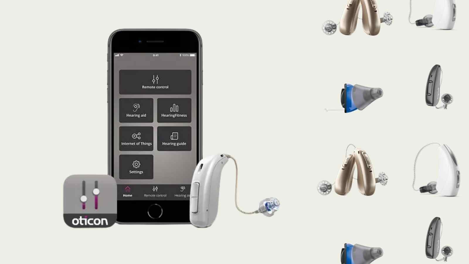 Image of the Oticon App and hearing aid compared to other brands