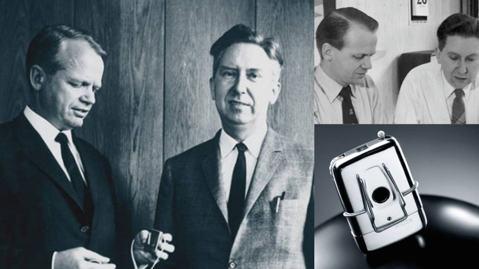 Founders of Widex and their first hearing aid design