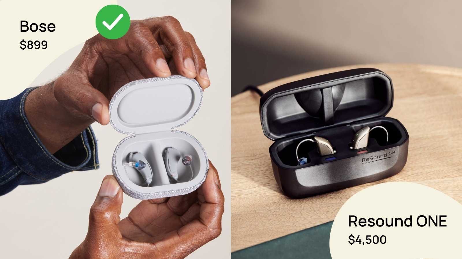 Image of Resound hearing aids and Bose hearing aids